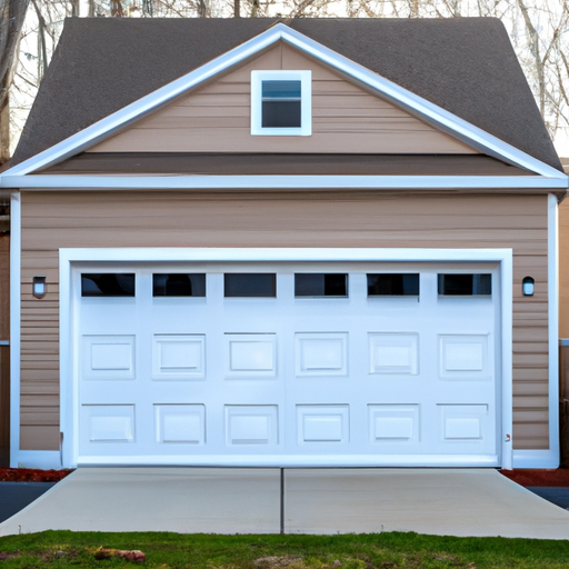 Suburban Andover house with a newly installed insulated garage door, visible weather seal and clean trim.